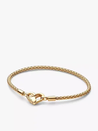 Kettenarmband mit Nieten, 14 Karat vergoldet Kettenarmband mit Nieten, 14 Karat vergoldet