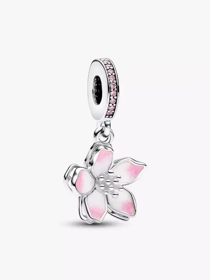 Dangle Charm „Kirschblüte“ aus Sterlingsilber Dangle Charm „Kirschblüte“ aus Sterlingsilber