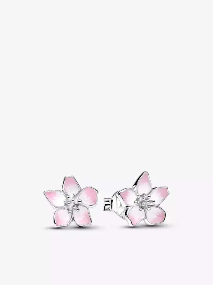 Ohrringe mit Kirschblütenmotiv aus Sterlingsilber Ohrringe mit Kirschblütenmotiv aus Sterlingsilber