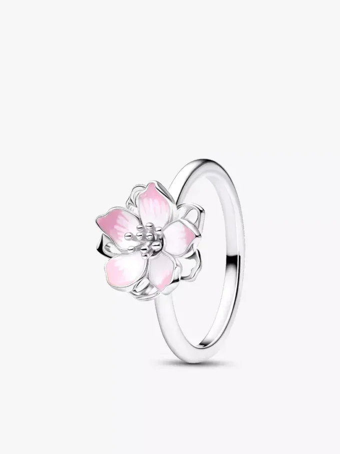 Sterlingsilber-Ring mit Kirschblütenmotiv