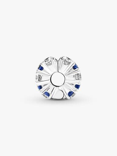 Klarer & blauer funkelnder Clip Charm – Sterlingsilber Klarer & blauer funkelnder Clip Charm – Sterlingsilber