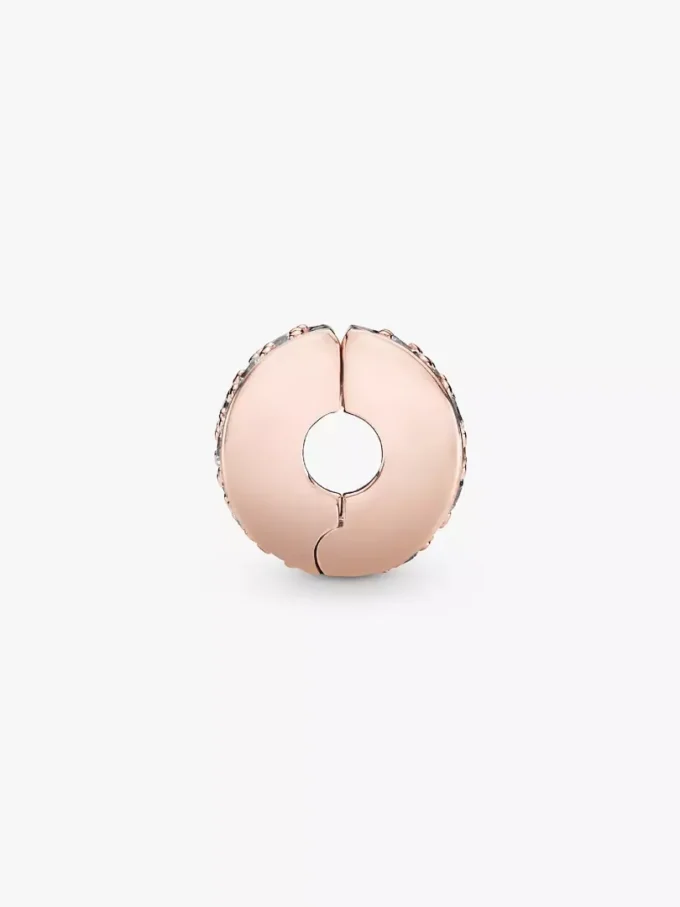 Klarer Pavé-Clip Charm, 14 Karat Roségold-Beschichtung Klarer Pavé-Clip Charm, 14 Karat Roségold-Beschichtung