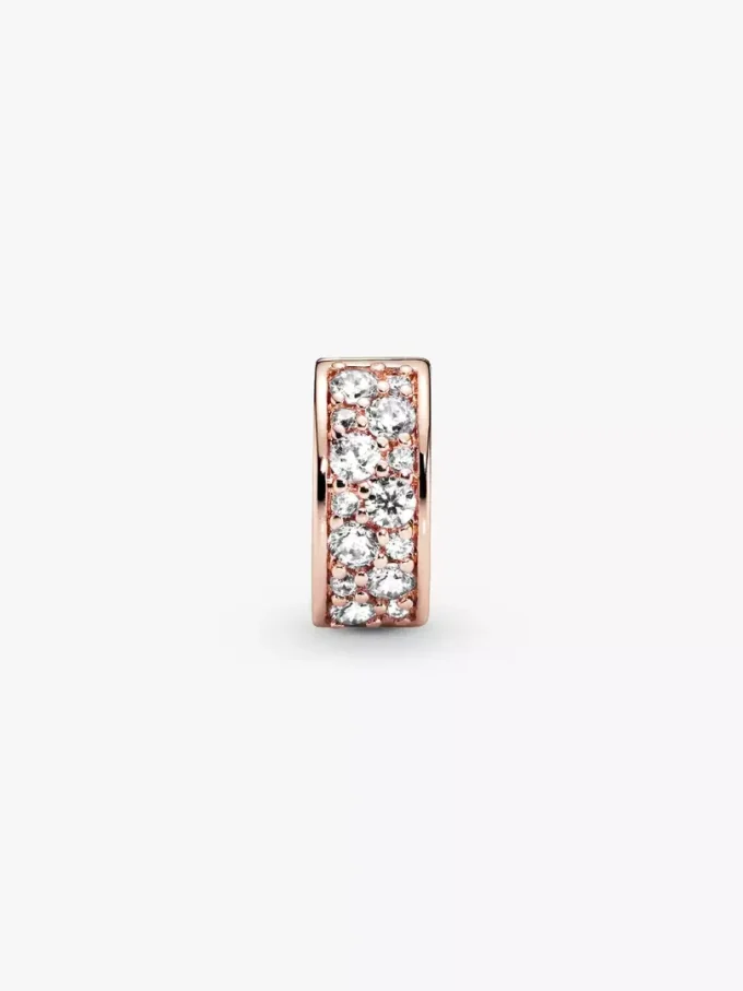 Klarer Pavé-Clip Charm, 14 Karat Roségold-Beschichtung Klarer Pavé-Clip Charm, 14 Karat Roségold-Beschichtung