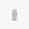 Klarer Pavé-Clip Charm aus Sterlingsilber Klarer Pavé-Clip Charm aus Sterlingsilber