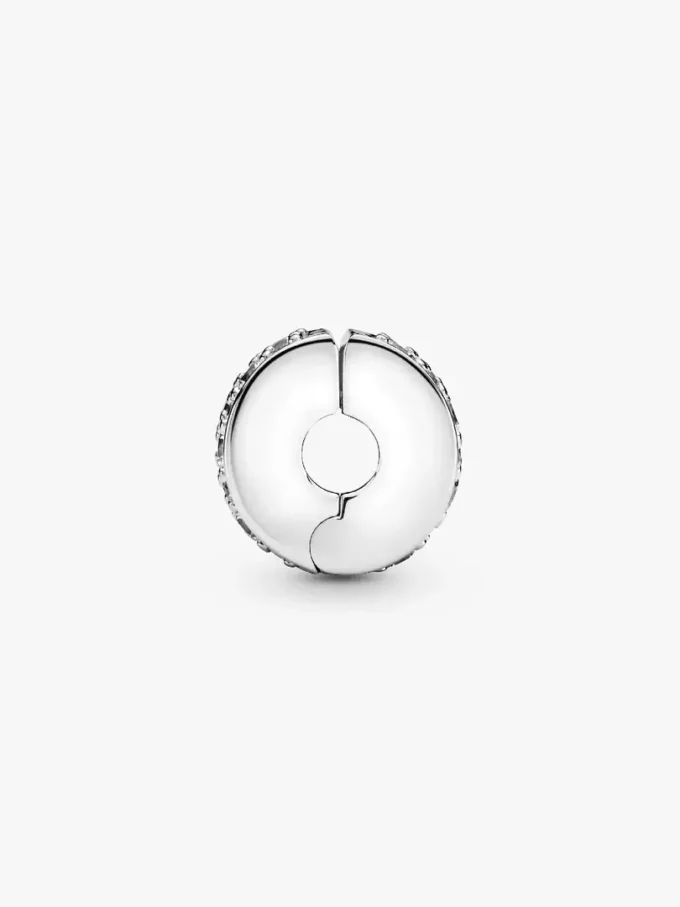 Klarer Pavé-Clip Charm aus Sterlingsilber Klarer Pavé-Clip Charm aus Sterlingsilber