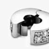 Klarer Pavé-Clip Charm aus Sterlingsilber Klarer Pavé-Clip Charm aus Sterlingsilber