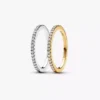 Klassisches funkelndes Ring-Set, 2er-Set