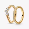 Königliches goldenes Tiara-Ring-Set, 2er-Set Königliches goldenes Tiara-Ring-Set, 2er-Set