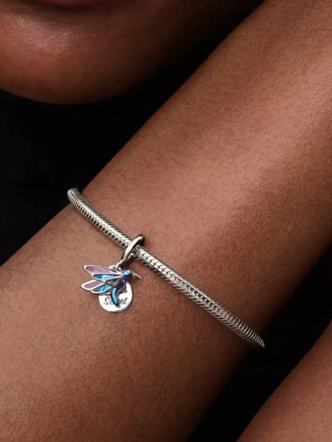 Kolibri-Dangle Charm aus Sterlingsilber Kolibri-Dangle Charm aus Sterlingsilber