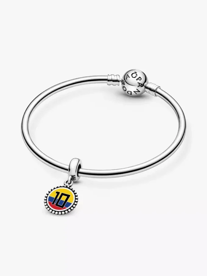 Kolumbien #10 Fußball-Charm aus Sterlingsilber Kolumbien #10 Fußball-Charm aus Sterlingsilber
