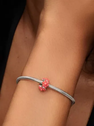 Korallenfarbener Ozean-Charm aus Sterlingsilber