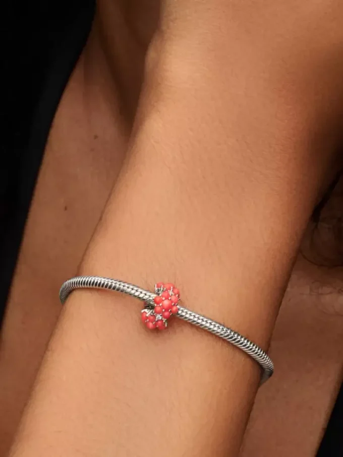 Korallenfarbener Ozean-Charm aus Sterlingsilber Korallenfarbener Ozean-Charm aus Sterlingsilber