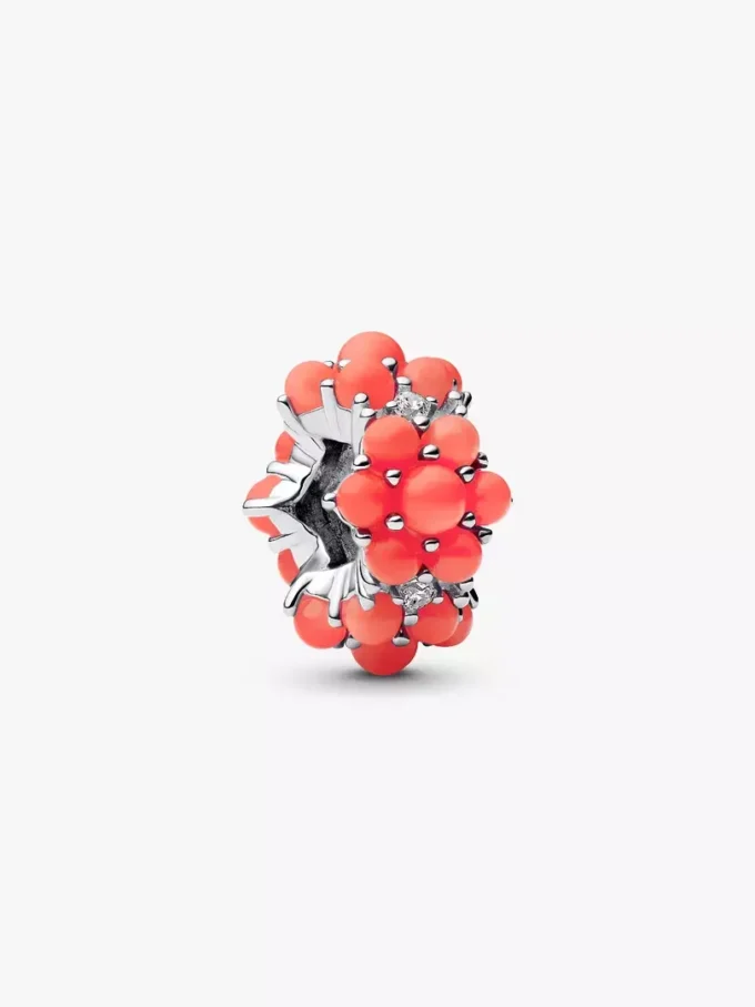 Korallenfarbener Ozean-Charm aus Sterlingsilber Korallenfarbener Ozean-Charm aus Sterlingsilber