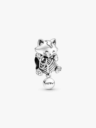 Kätzchen & Wollknäuel-Charm – Sterlingsilber Kätzchen & Wollknäuel-Charm – Sterlingsilber