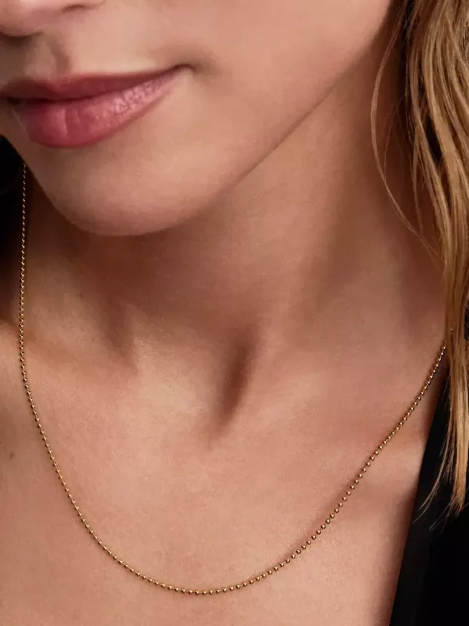 Kugelkette, 14 Karat vergoldet Kugelkette, 14 Karat vergoldet