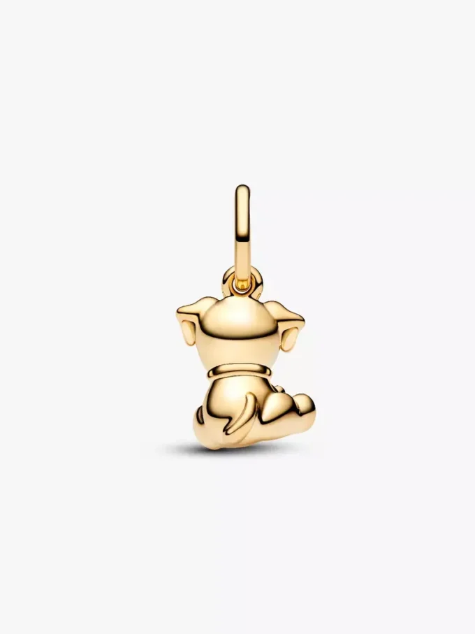 Labrador-Welpen-Dangle Charm, 14 Karat vergoldet