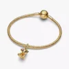 Labrador-Welpen-Dangle Charm, 14 Karat vergoldet