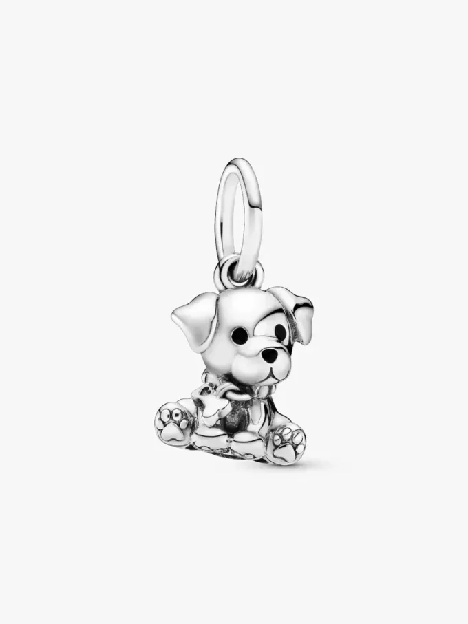 Labrador-Welpen-Dangle Charm aus Sterlingsilber Labrador-Welpen-Dangle Charm aus Sterlingsilber