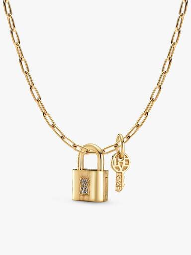 Laras „Lock & Key“-Charm-Halsketten-Set – 2er-Set Laras „Lock & Key“-Charm-Halsketten-Set – 2er-Set