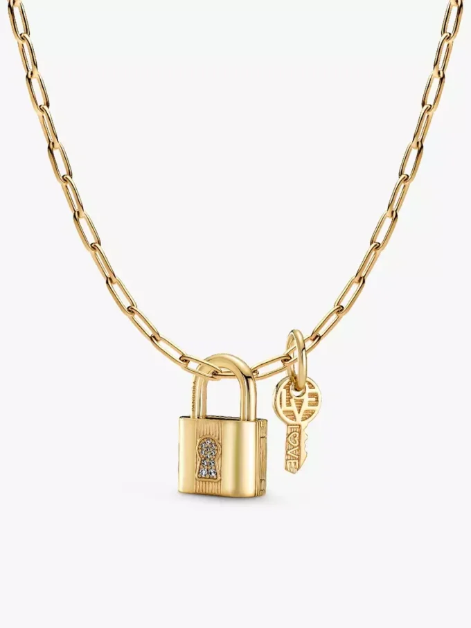 Laras Vorhängeschloss- und Schlüssel-Charm-Halskettenset (2er-Set) Laras Vorhängeschloss- und Schlüssel-Charm-Halskettenset (2er-Set)