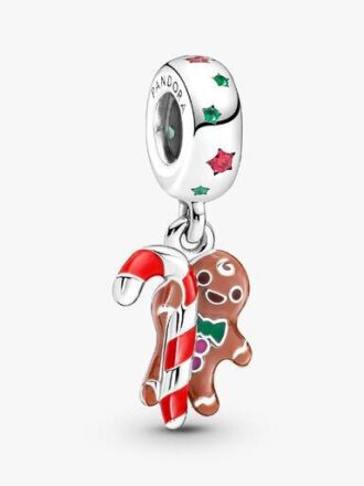 Lebkuchenmann-Dangle Charm – Sterlingsilber