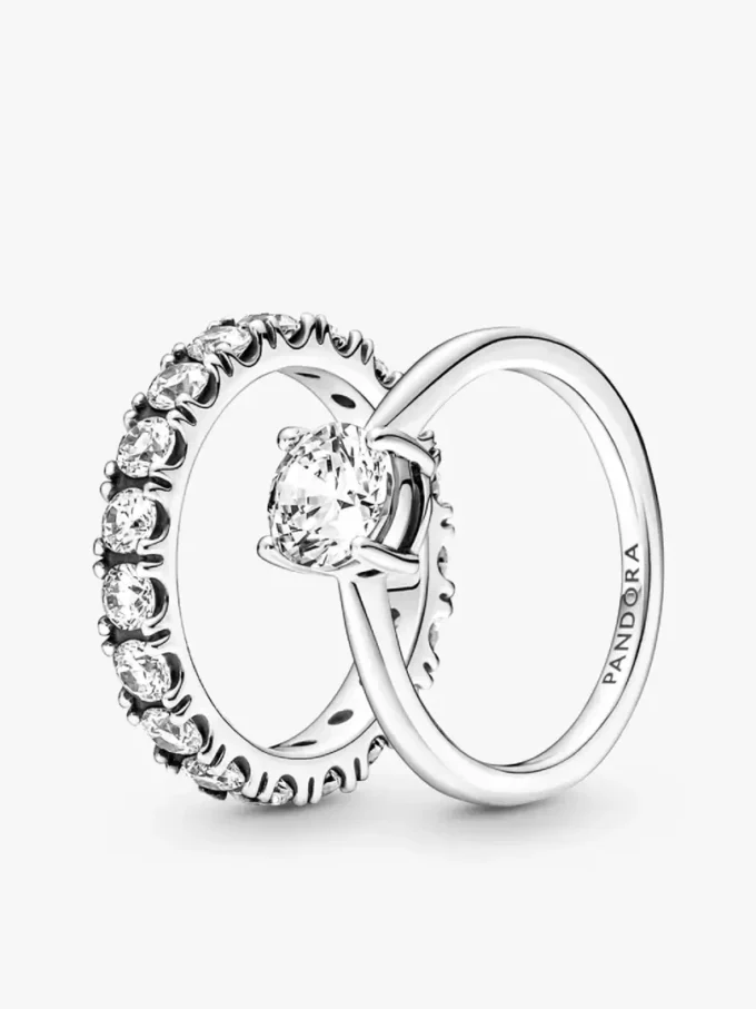 „Light as Air“ Solitär-Stacking-Ring-Set, 2er-Set „Light as Air“ Solitär-Stacking-Ring-Set, 2er-Set