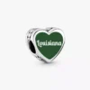 Louisiana-Herz-Charm aus Sterlingsilber