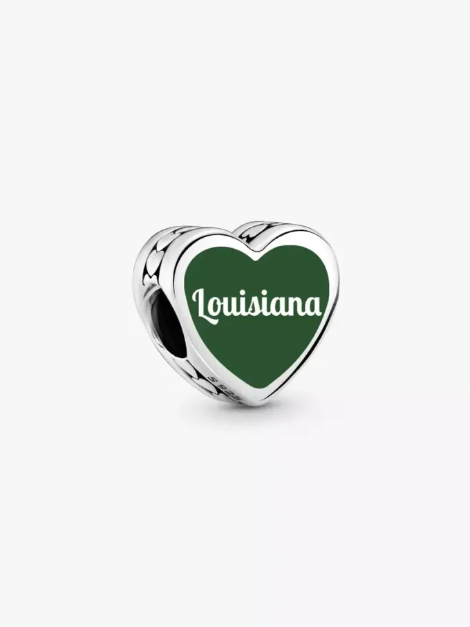 Louisiana-Herz-Charm aus Sterlingsilber