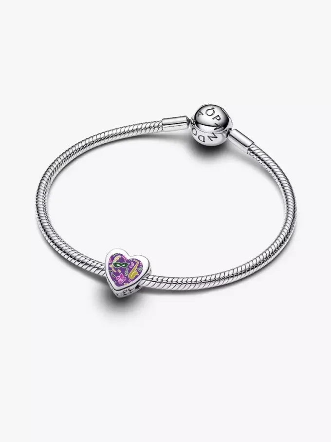 Louisiana-Herz-Charm aus Sterlingsilber