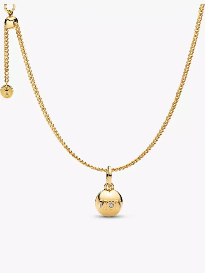 „Love you mom“-Charm-Halskette, 2er-Set