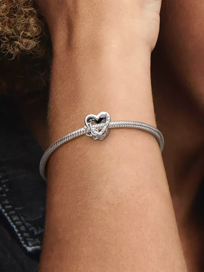 „Love you mom“ Infinity-Herz-Charm aus Sterlingsilber
