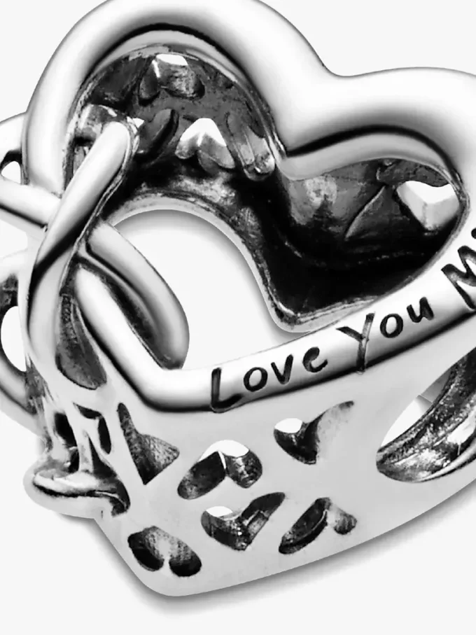„Love you mom“ Infinity-Herz-Charm aus Sterlingsilber
