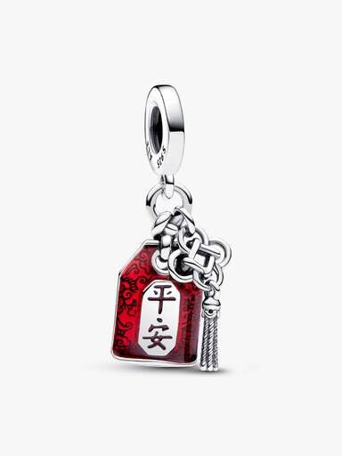 Lucky Amulet Double Dangle Charm – Sterlingsilber Lucky Amulet Double Dangle Charm – Sterlingsilber