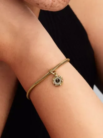 Lucky Chip Dangle Charm, 14 Karat vergoldet