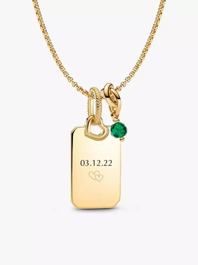 Mai-Set mit gravierbarer Dangle Charm-Halskette, 3er-Set Mai-Set mit gravierbarer Dangle Charm-Halskette, 3er-Set