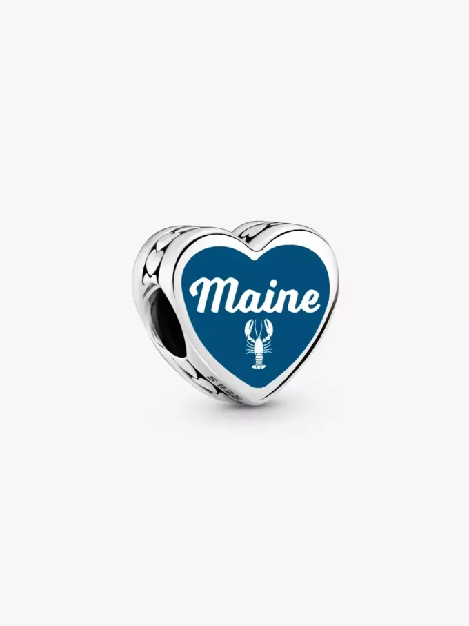 Maine-Herz-Charm aus Sterlingsilber Maine-Herz-Charm aus Sterlingsilber