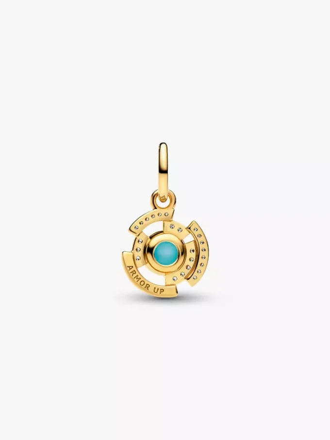 Marvel Iron Man Arc Reactor Dangle Charm, 14-karätig vergoldet Marvel Iron Man Arc Reactor Dangle Charm, 14-karätig vergoldet