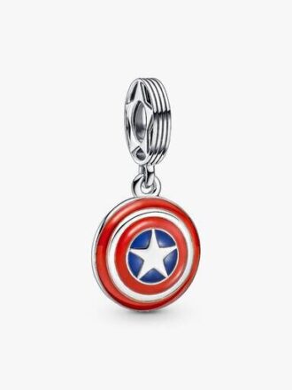 Marvel The Avengers Captain America Shield Dangle Charm – Sterlingsilber