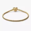 Mein Pandora Daisy Herzverschluss-Snake Chain-Armband 0,009 ct TW, 14-karätige Vergoldung