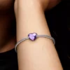 Metallic-lila Herz-Charm aus Sterlingsilber Metallic-lila Herz-Charm aus Sterlingsilber