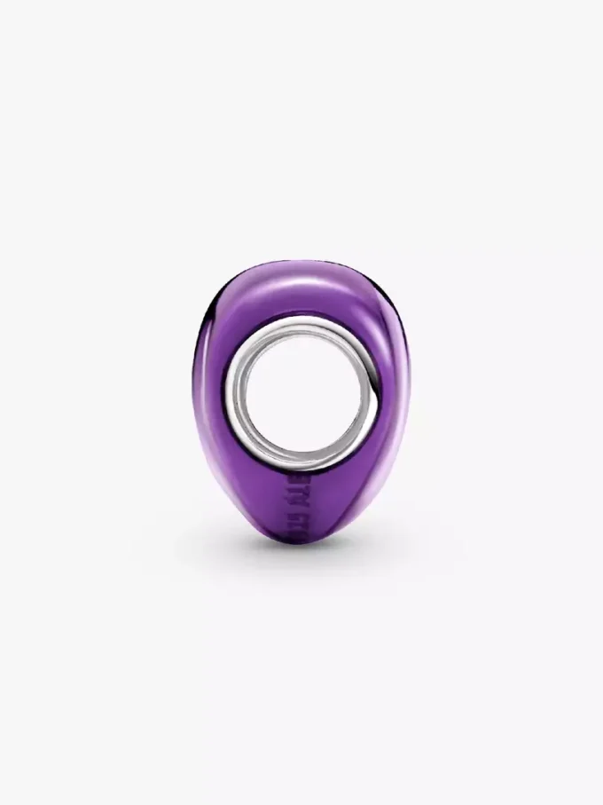 Metallic-lila Herz-Charm aus Sterlingsilber Metallic-lila Herz-Charm aus Sterlingsilber