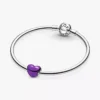 Metallic-lila Herz-Charm aus Sterlingsilber Metallic-lila Herz-Charm aus Sterlingsilber