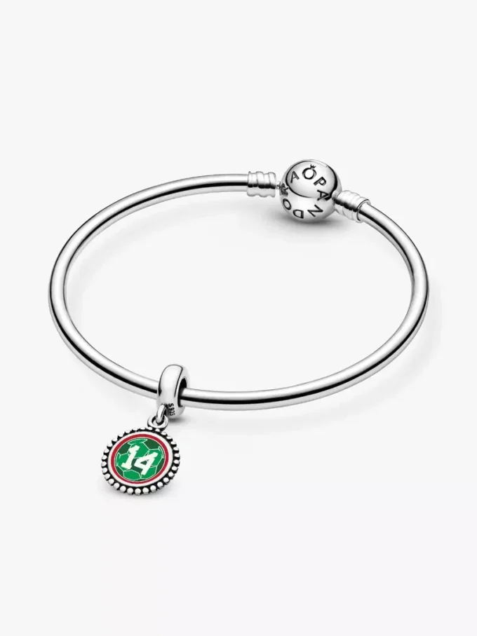 Mexiko #14 Fußball-Charm aus Sterlingsilber Mexiko #14 Fußball-Charm aus Sterlingsilber
