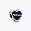 Michigan-Herz-Charm aus Sterlingsilber Michigan-Herz-Charm aus Sterlingsilber