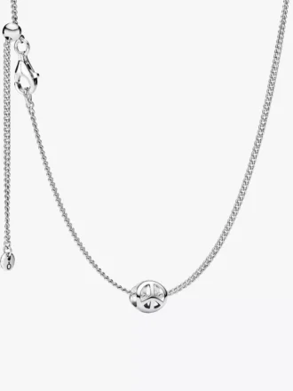 Mini-Charm-Halskette mit Peace-Zeichen, 2er-Set