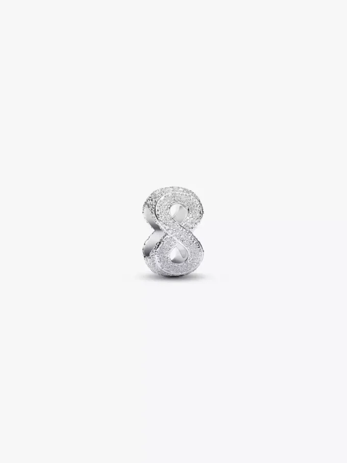 Mini-Charm mit strukturiertem Unendlichkeitssymbol aus Sterlingsilber Mini-Charm mit strukturiertem Unendlichkeitssymbol aus Sterlingsilber