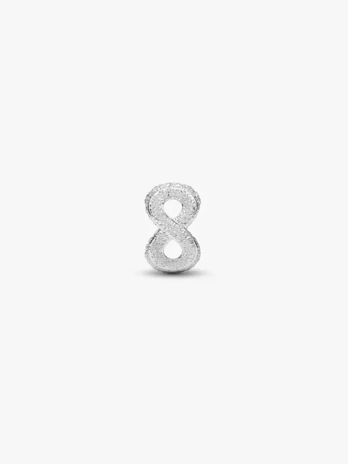 Mini-Charm mit strukturiertem Unendlichkeitssymbol aus Sterlingsilber Mini-Charm mit strukturiertem Unendlichkeitssymbol aus Sterlingsilber
