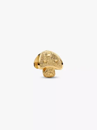 Mini-Charm „Strukturierter Pilz“, 14-karätig vergoldet