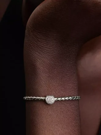 Mini-Charm „Texturierte Eule“ aus Sterlingsilber