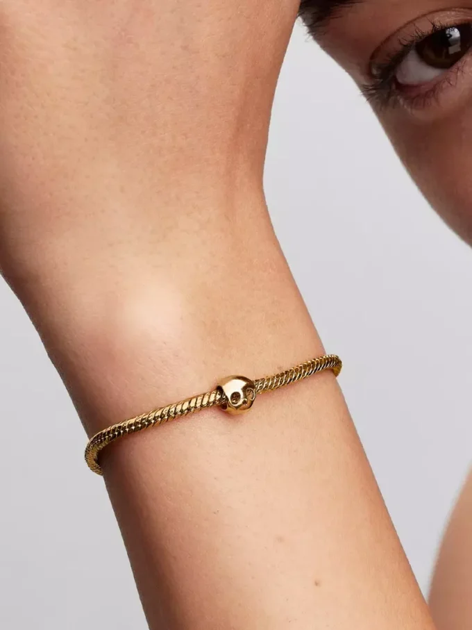 Mini-Charm „Totenkopf“, 14-karätig vergoldet Mini-Charm „Totenkopf“, 14-karätig vergoldet